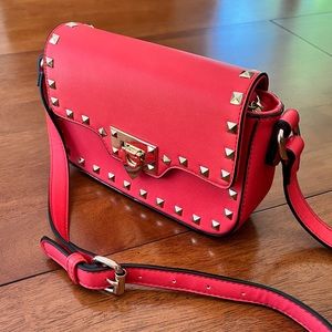 NWOT Red Studded Crossbody Handbag Purse